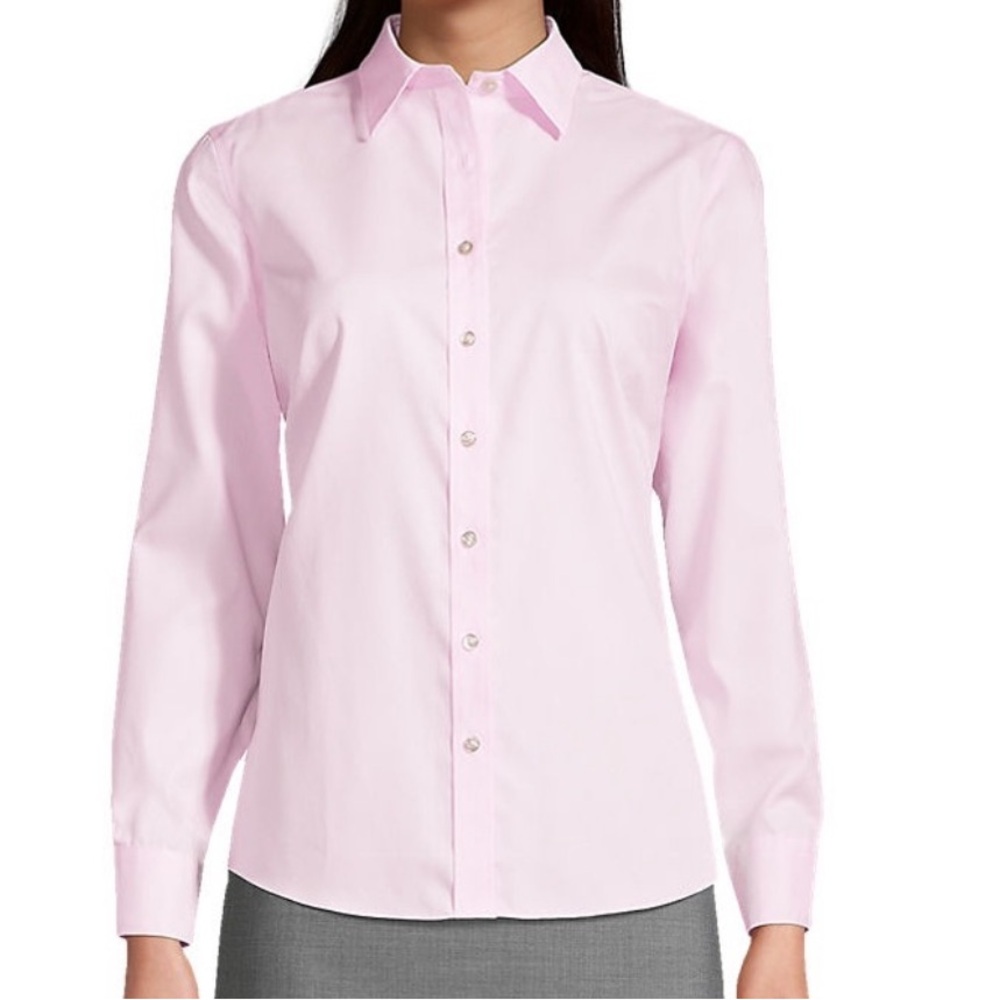 Lands’ End Petite‎ Button Down Shirt Light Pink Size 4P